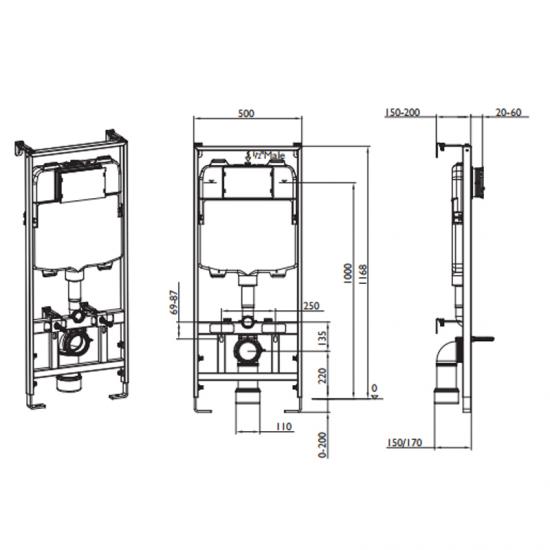 wall hung concealed cistern