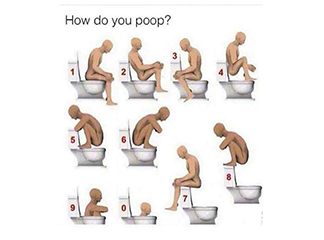 beste positie om op het toilet te zitten