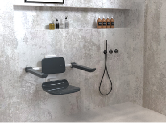 Oceanwell Opklapbare aan de muur hangende douchezit: Duurzaam, ergonomisch en aanpasbaar voor commerciële projecten