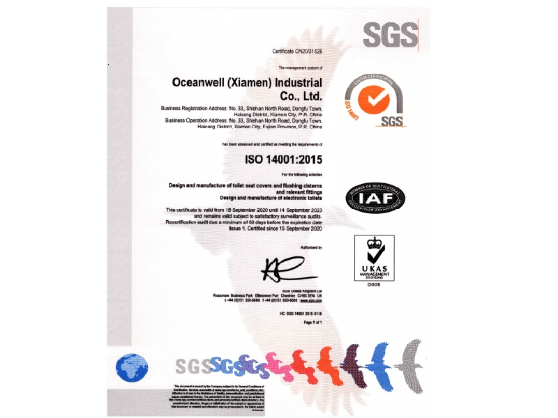  Oceanwell behaalt ISO  14000 milieucertificering